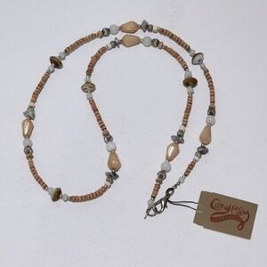 Treska white and tan necklace new!!!